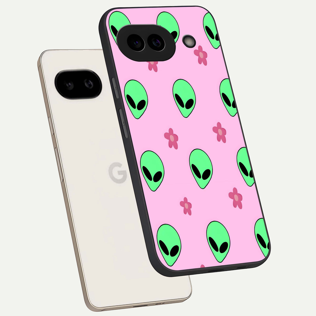 Cosmic Cute Crush phone case For Google Pixel 9A showing premium glass back cover with detailed artwork
