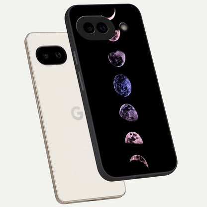  Crimson All Planets phone case For Google Pixel 9A showing premium glass back cover with detailed artwork