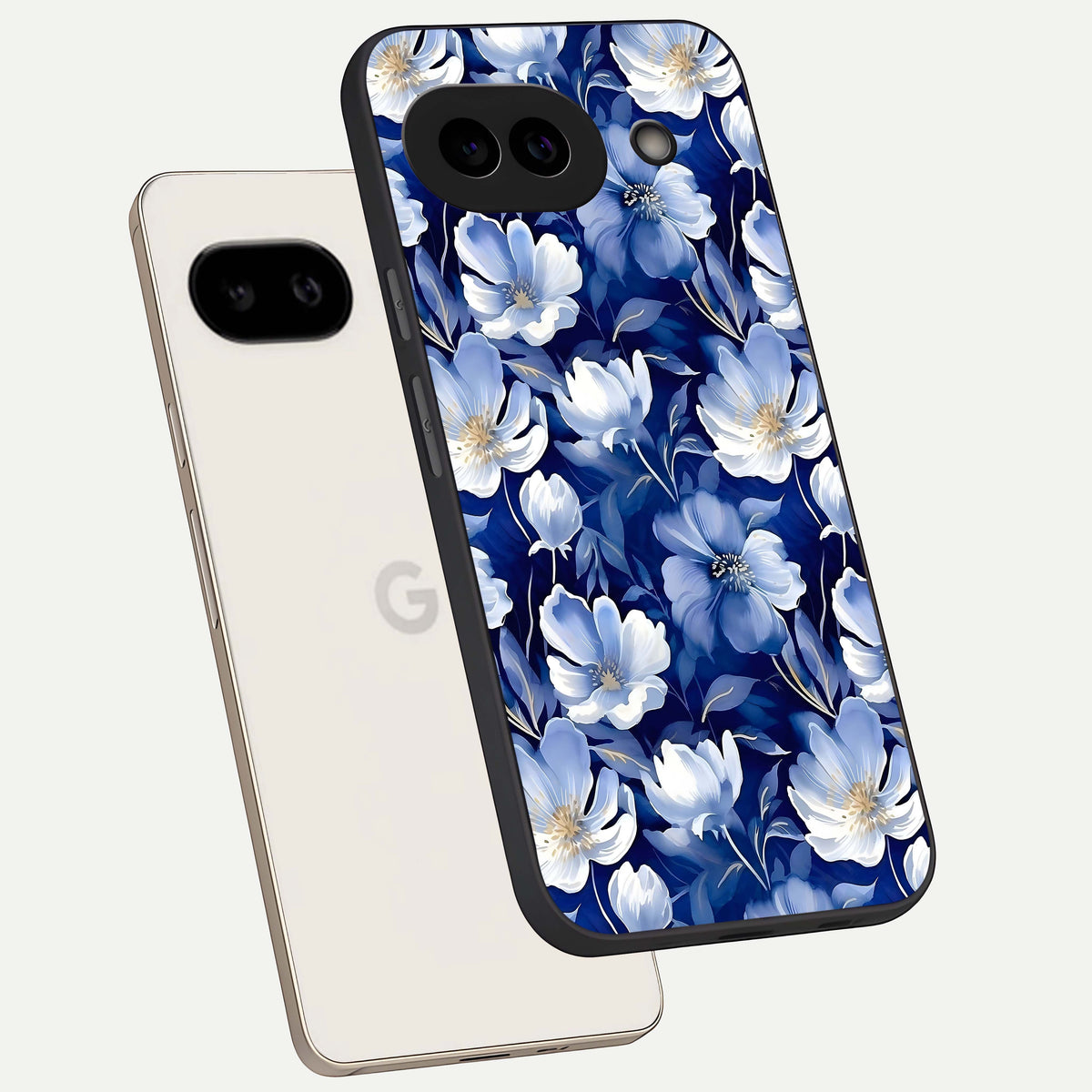  Cute Floral Patterns phone case For Google Pixel 9A showing premium glass back cover with detailed artwork