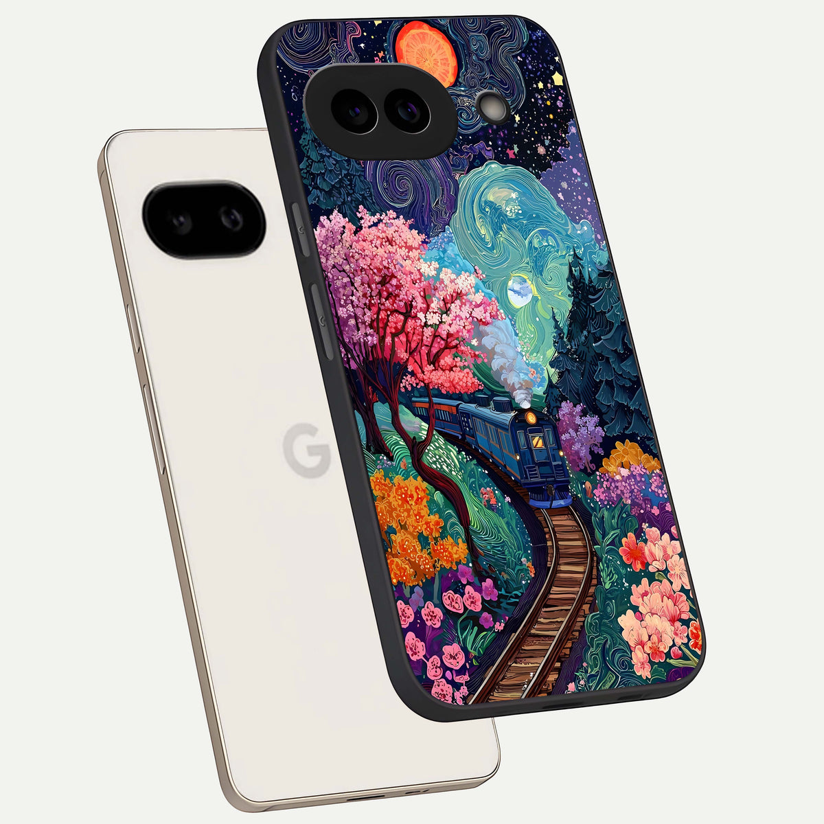  Digital Art phone case For Google Pixel 9A showing premium glass back cover with detailed artwork