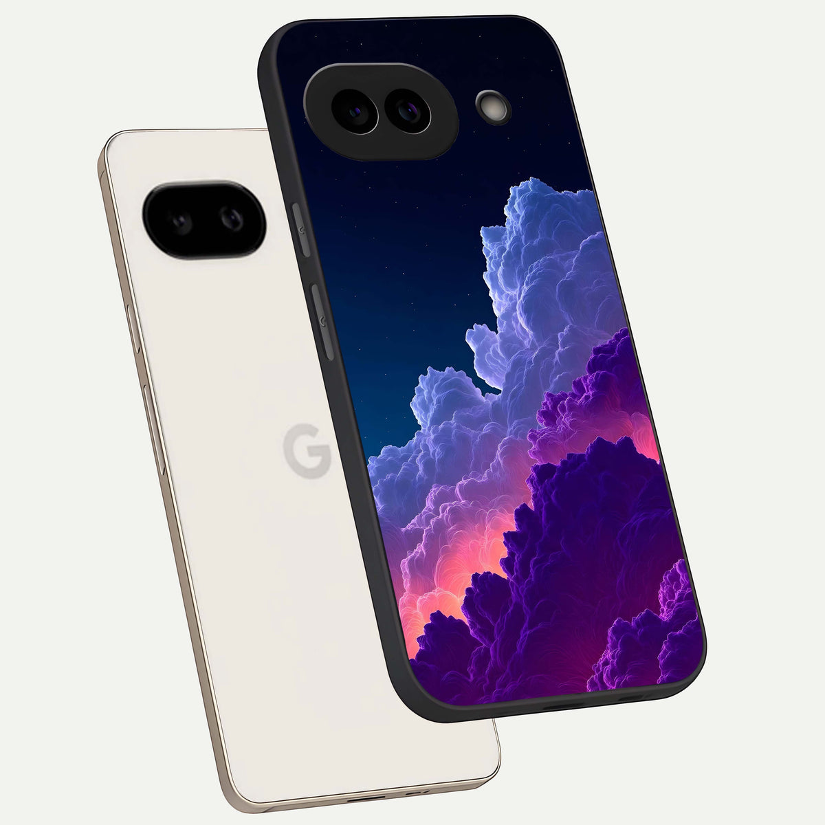  Dreamy Cloud Skies phone case For Google Pixel 9A showing premium glass back cover with detailed artwork