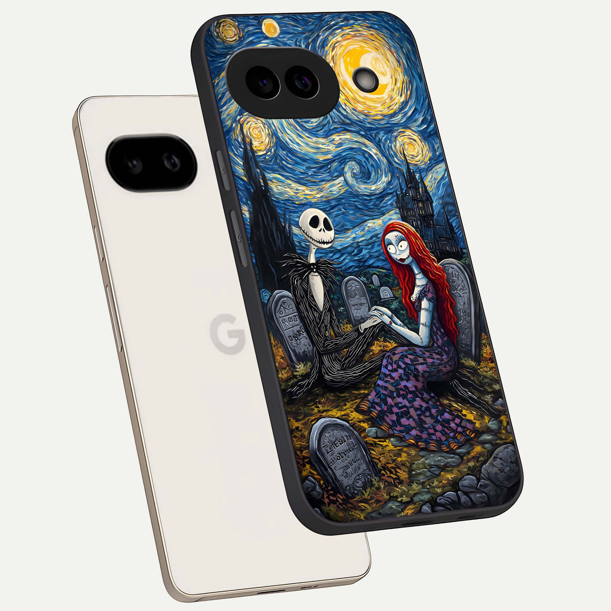 Eternal Night Love phone case For Google Pixel 9A showing premium glass back cover with detailed artwork