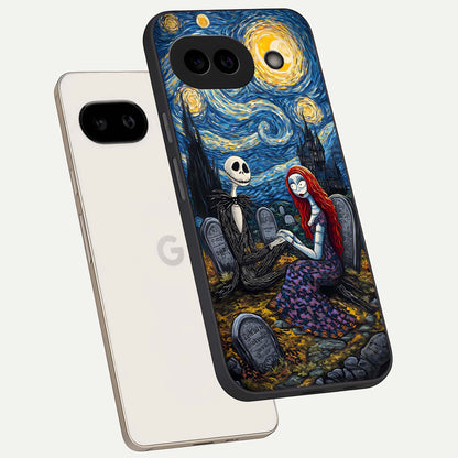  Eternal Night Love phone case For Google Pixel 9A showing premium glass back cover with detailed artwork