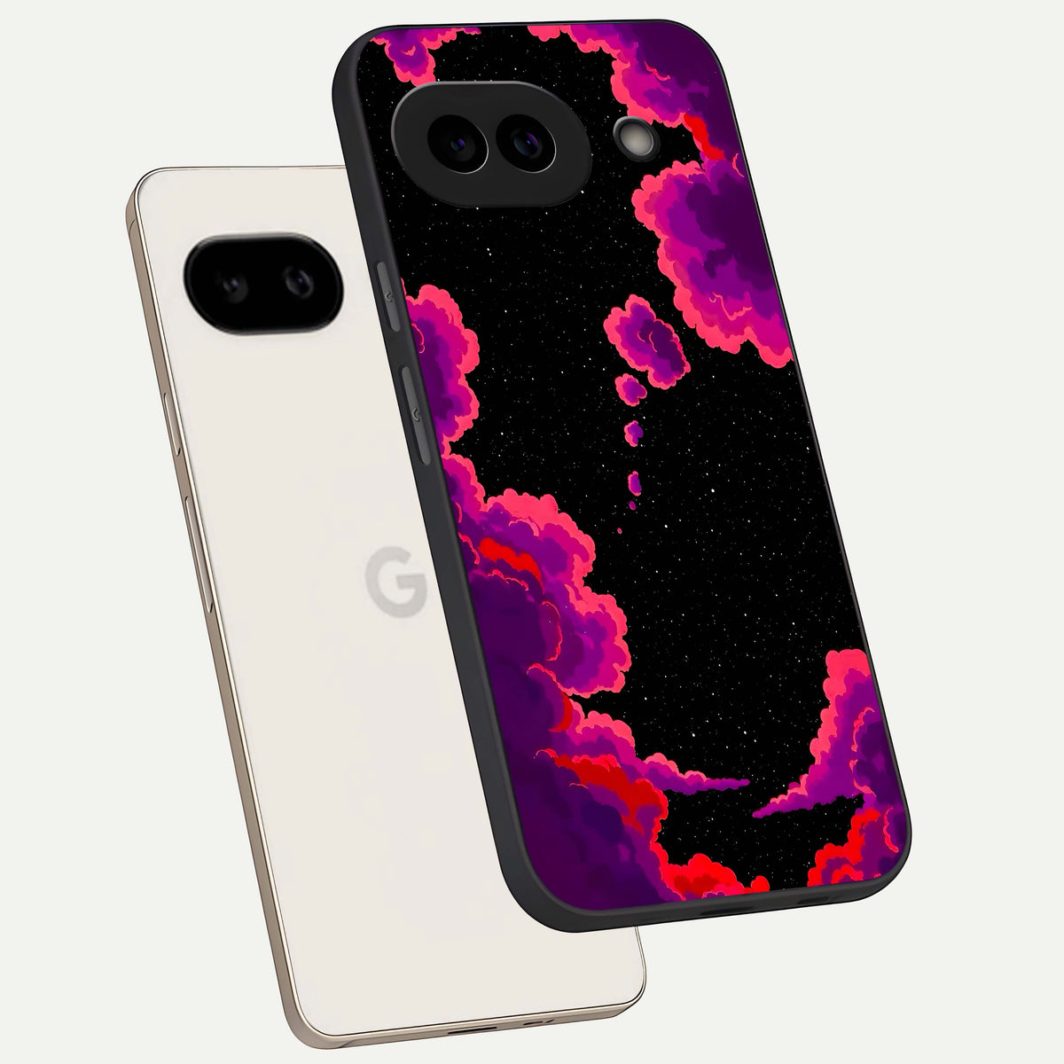  Galaxy Dream Frame phone case For Google Pixel 9A showing premium glass back cover with detailed artwork