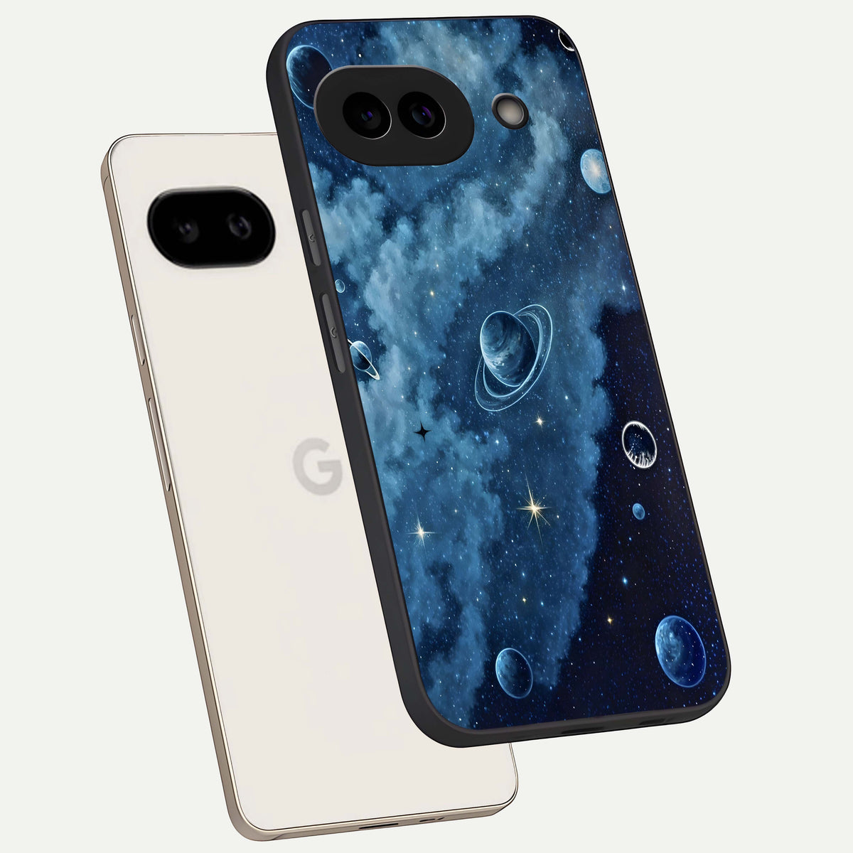  Galaxy Dream Space phone case For Google Pixel 9A showing premium glass back cover with detailed artwork