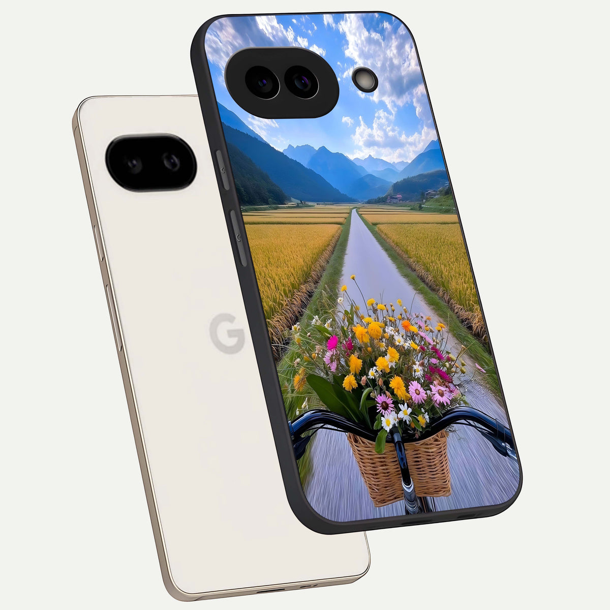  Golden Field Journey phone case For Google Pixel 9A showing premium glass back cover with detailed artwork