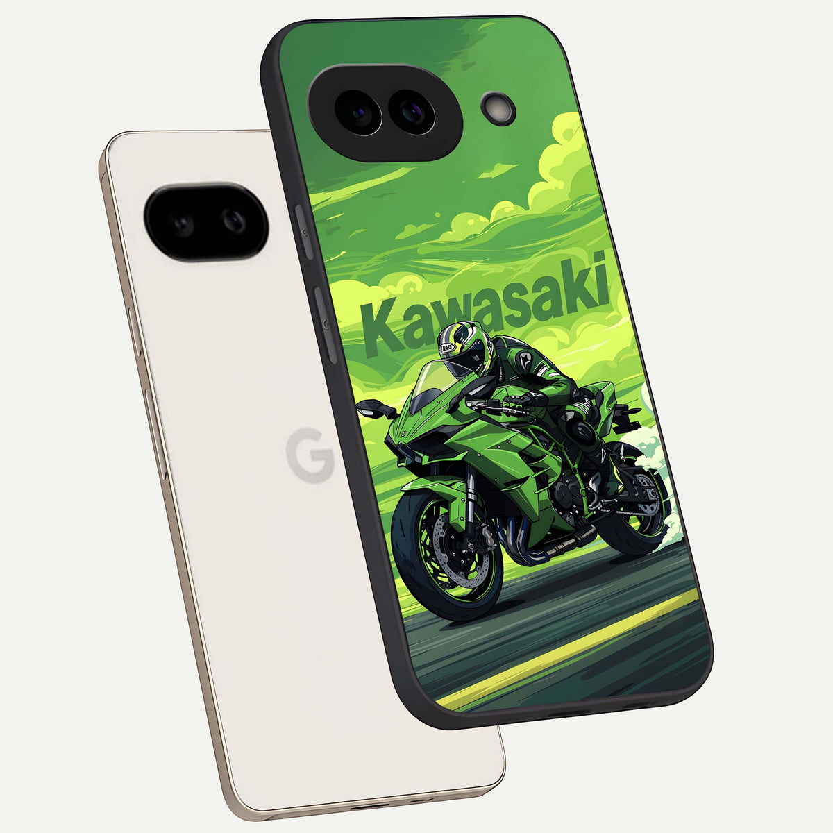  Greenery Sky phone case For Google Pixel 9A showing premium glass back cover with detailed artwork