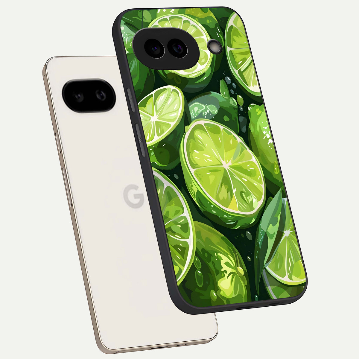  Green Kawasaki phone case For Google Pixel 9A showing premium glass back cover with detailed artwork