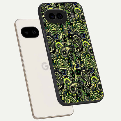  Green Lemon phone case For Google Pixel 9A showing premium glass back cover with detailed artwork
