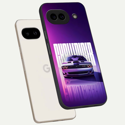  Midnight Muscle Ride phone case For Google Pixel 9A showing premium glass back cover with detailed artwork