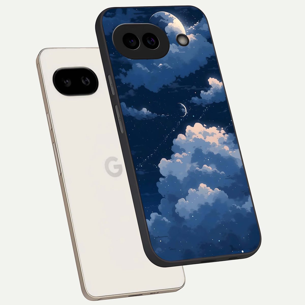  Moon Dream Haze phone case For Google Pixel 9A showing premium glass back cover with detailed artwork