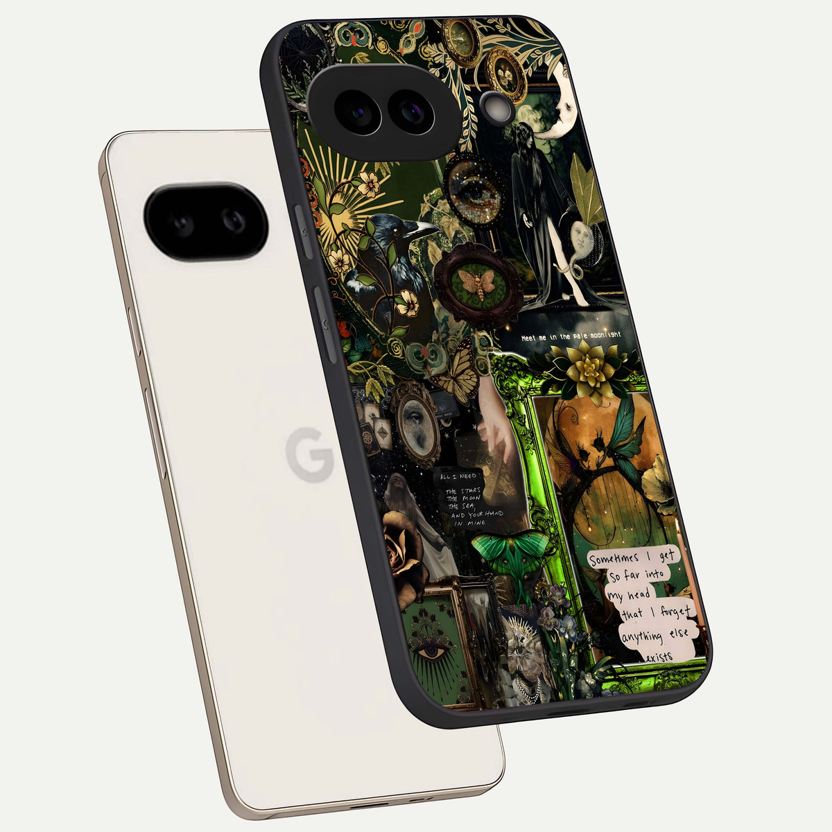  Mystic Woods Secret phone case For Google Pixel 9A showing premium glass back cover with detailed artwork