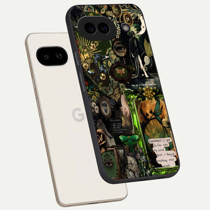  Mystic Woods Secret phone case For Google Pixel 9A showing premium glass back cover with detailed artwork