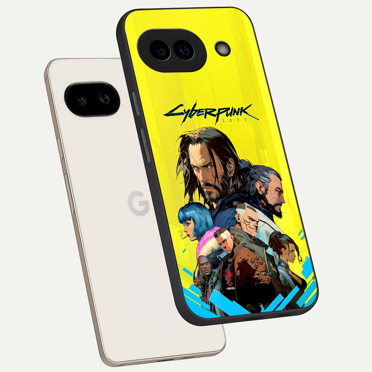  Neon Rebel Genesis phone case For Google Pixel 9A showing premium glass back cover with detailed artwork