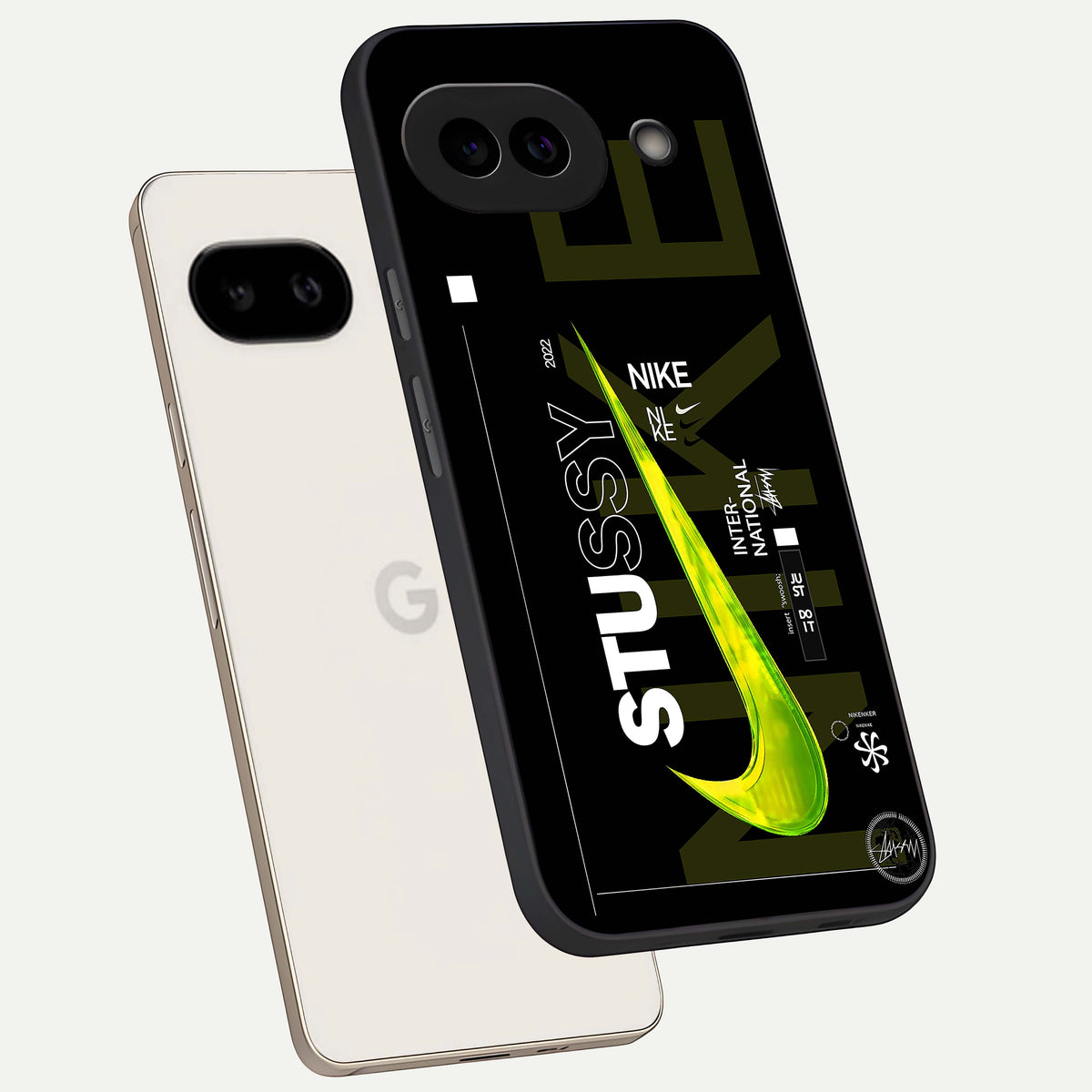  Neon Street Edition phone case For Google Pixel 9A showing premium glass back cover with detailed artwork