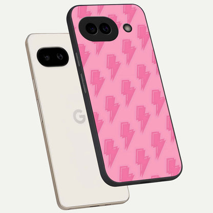  Pink Moo Magic phone case For Google Pixel 9A showing premium glass back cover with detailed artwork