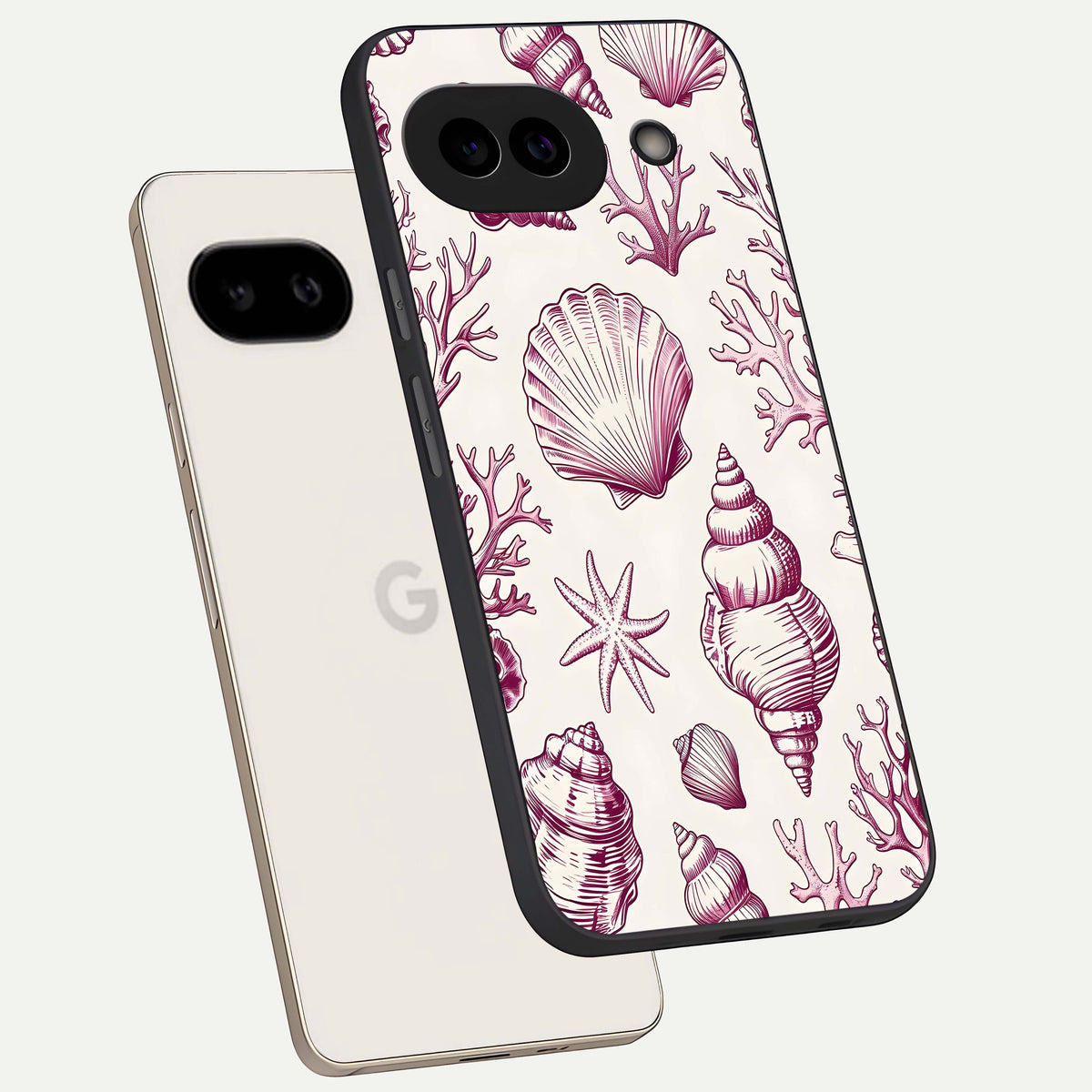  Pink Power Sparks phone case For Google Pixel 9A showing premium glass back cover with detailed artwork