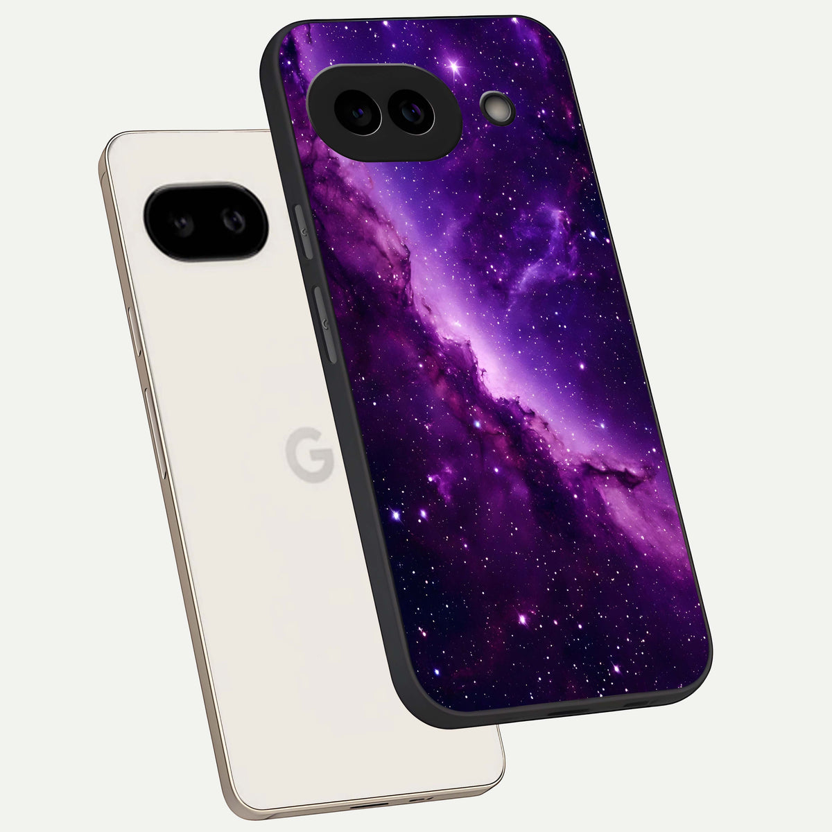  Purple Shade Sky phone case For Google Pixel 9A showing premium glass back cover with detailed artwork
