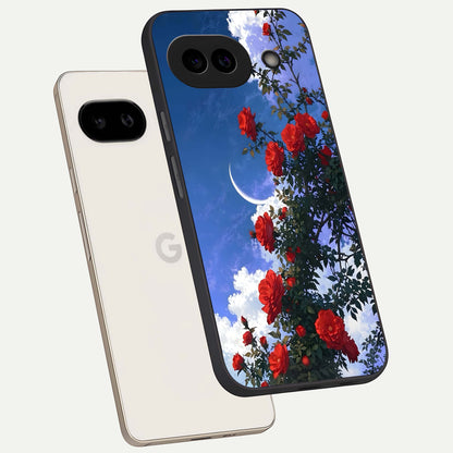  Rose Drift Flowers phone case For Google Pixel 9A showing premium glass back cover with detailed artwork
