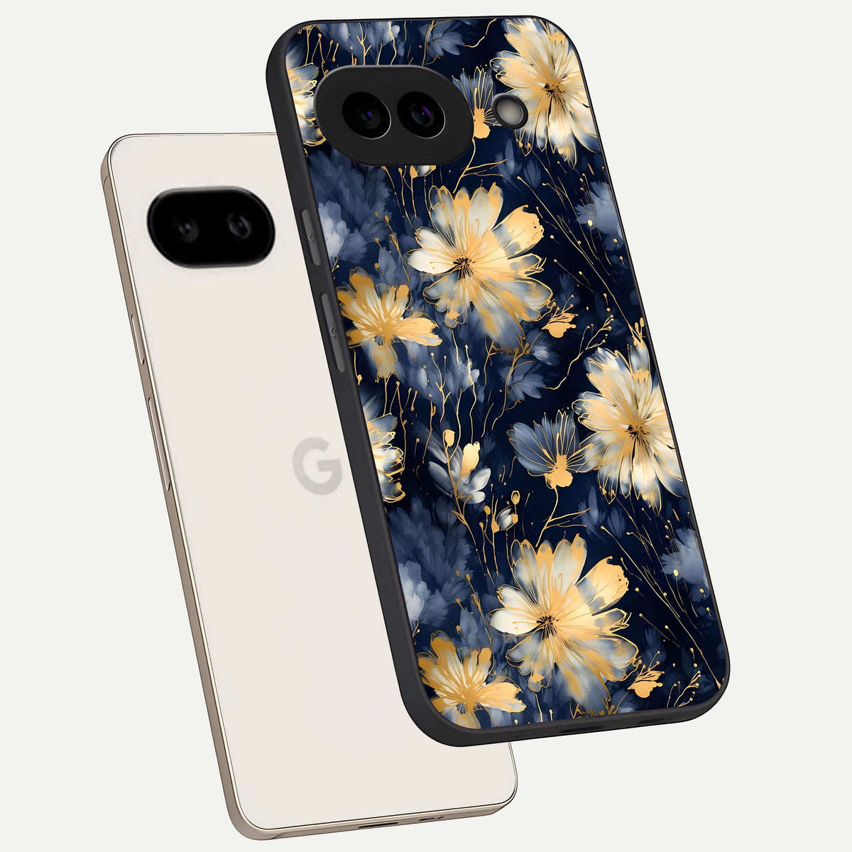  Royal Petal Dream phone case For Google Pixel 9A showing premium glass back cover with detailed artwork