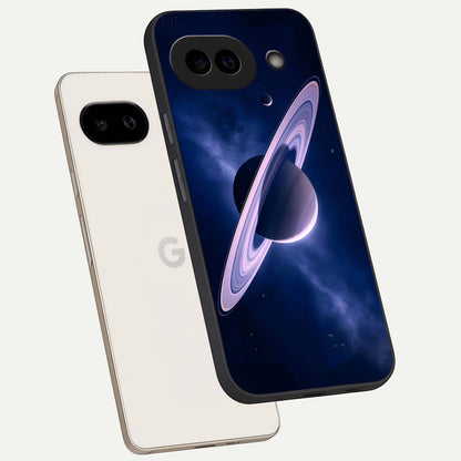  Saturn Ring Mystique phone case For Google Pixel 9A showing premium glass back cover with detailed artwork