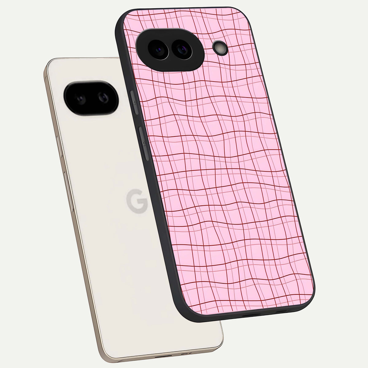  Soft Grid Bliss phone case For Google Pixel 9A showing premium glass back cover with detailed artwork