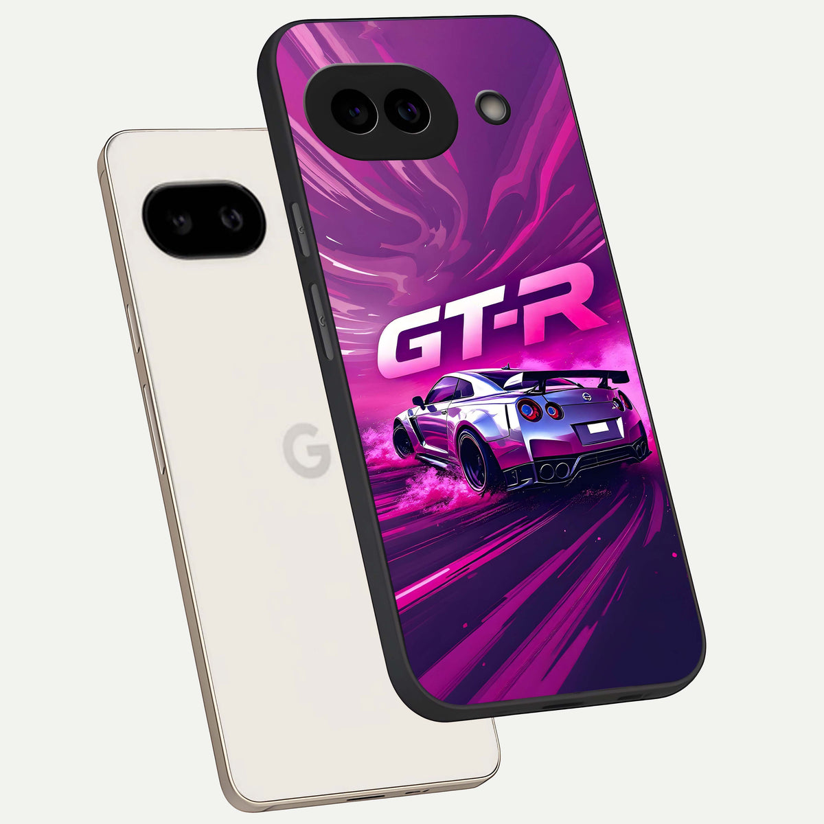  Speed Drift Legend phone case For Google Pixel 9A showing premium glass back cover with detailed artwork