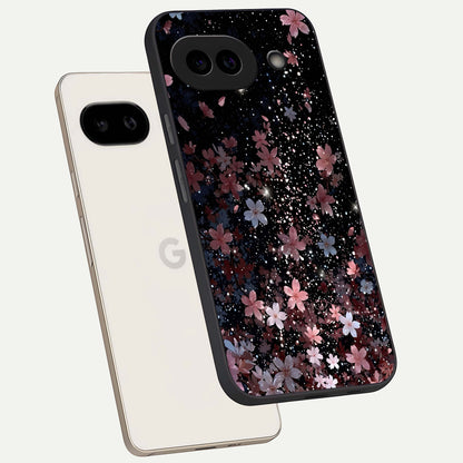  Starlit Flower Dreams phone case For Google Pixel 9A showing premium glass back cover with detailed artwork