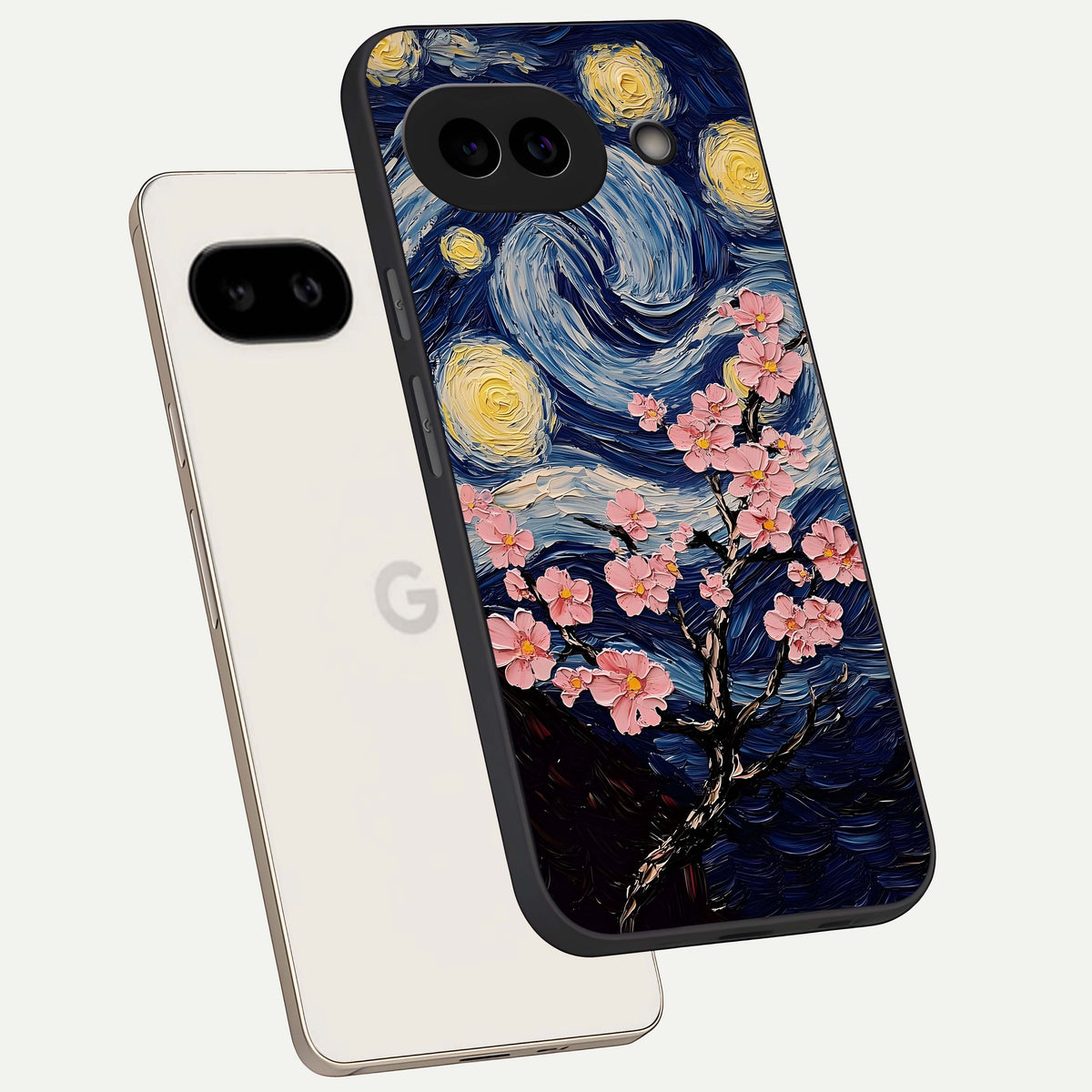  Van Gogh Scenery phone case For Google Pixel 9A showing premium glass back cover with detailed artwork