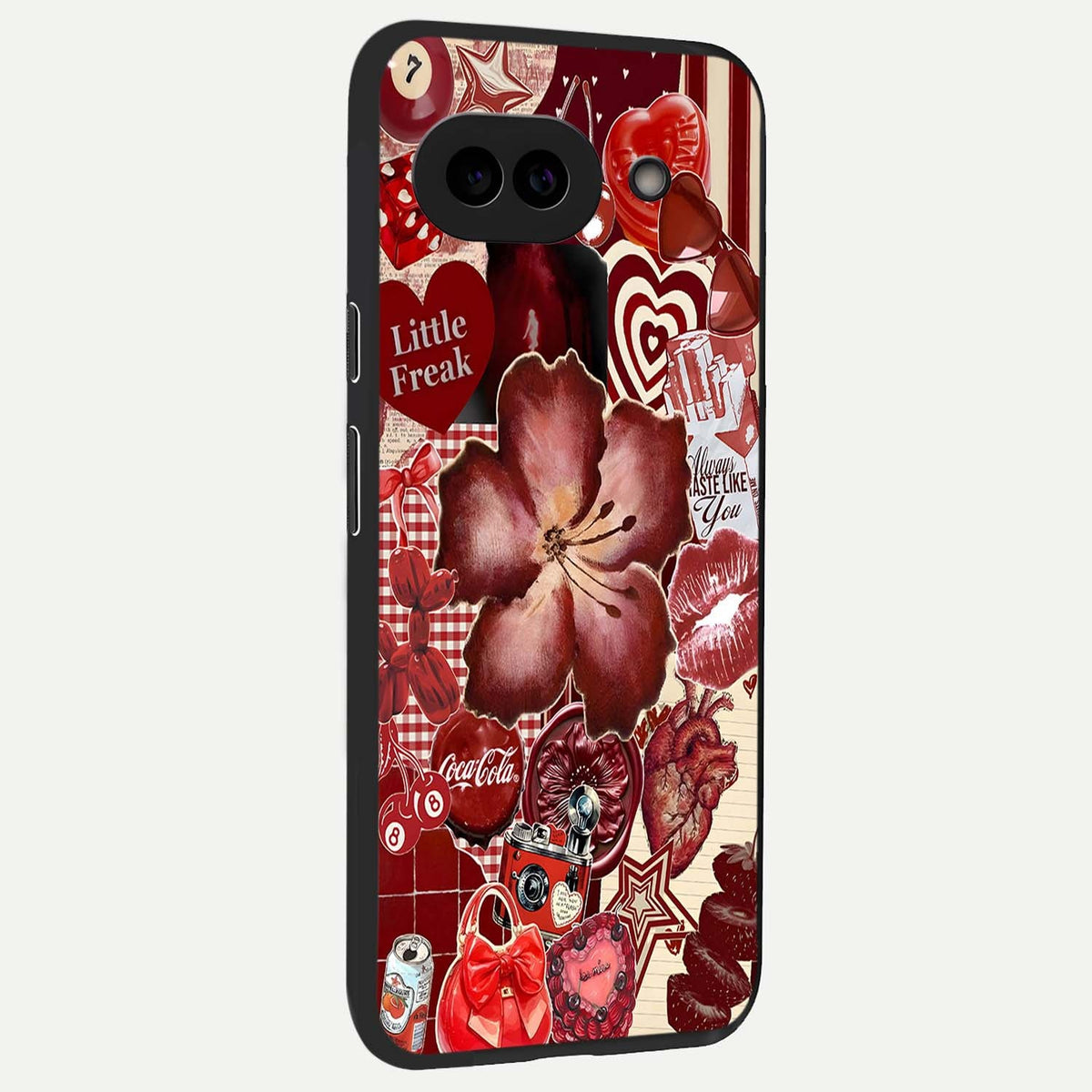  Aesthetic Little Freak back cover For Google Pixel 9A slim fit glass case with vibrant aesthetic design