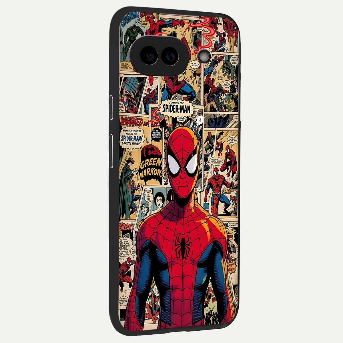  Aesthetic Spider back cover For Google Pixel 9A slim fit glass case with vibrant aesthetic design