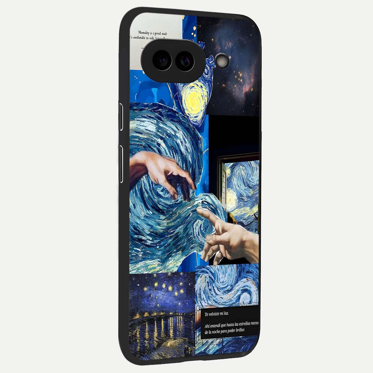  Aesthetic Vando Hands back cover For Google Pixel 9A slim fit glass case with vibrant aesthetic design