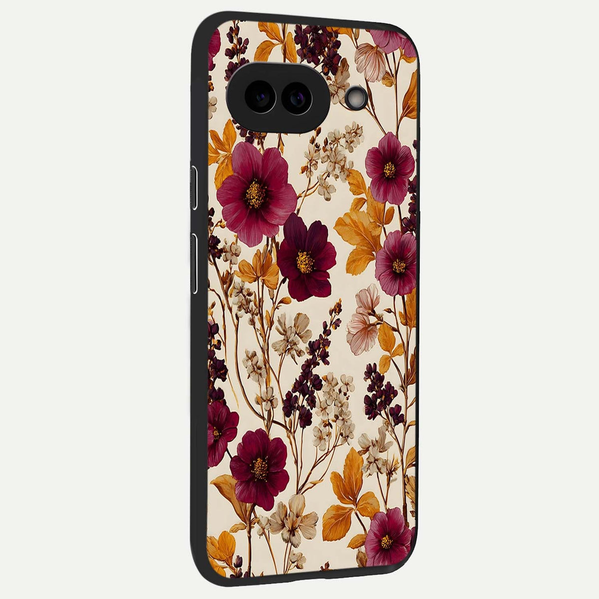  Autumn Wine Bloom back cover For Google Pixel 9A slim fit glass case with vibrant aesthetic design