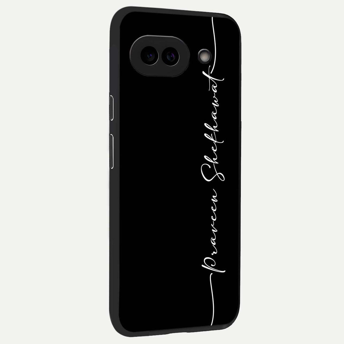  Black Tune Custom Name back cover For Google Pixel 9A slim fit glass case with vibrant aesthetic design
