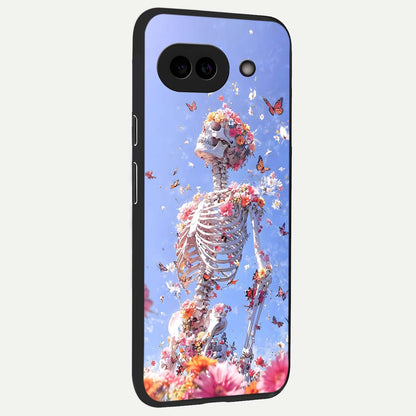  Bloom Beyond Bones back cover For Google Pixel 9A slim fit glass case with vibrant aesthetic design