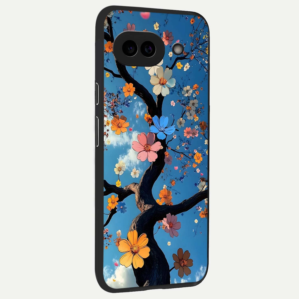  Blossom Dream Sky back cover For Google Pixel 9A slim fit glass case with vibrant aesthetic design