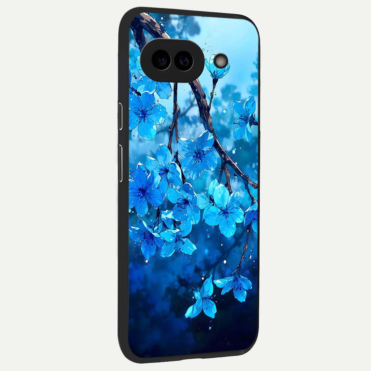  Blue Blossoms Branch back cover For Google Pixel 9A slim fit glass case with vibrant aesthetic design