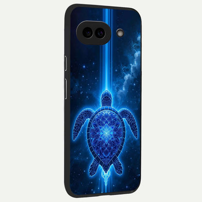  Blue Galaxy Turtle back cover For Google Pixel 9A slim fit glass case with vibrant aesthetic design