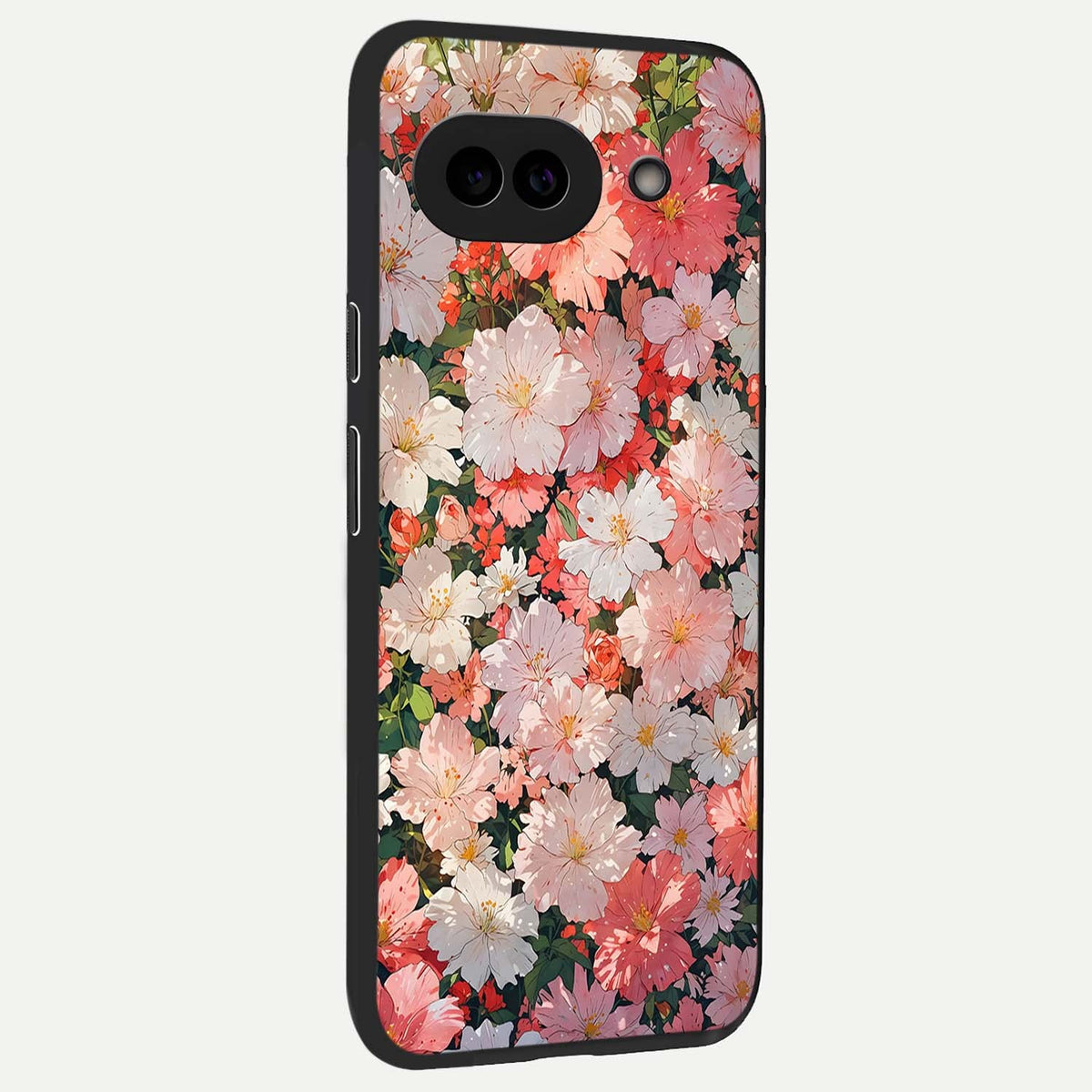  Blush Bloom Field back cover For Google Pixel 9A slim fit glass case with vibrant aesthetic design
