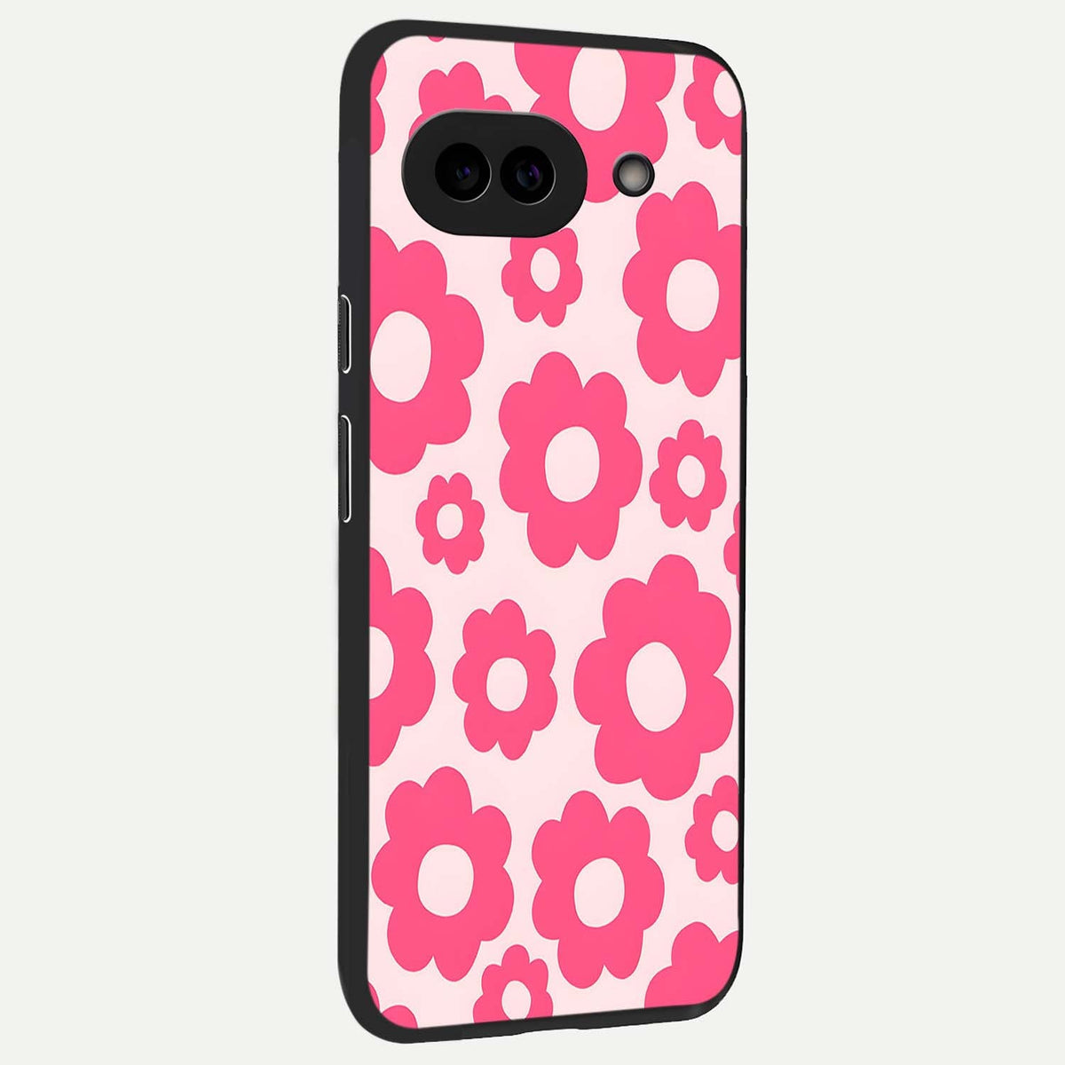  Blush Flower Pop back cover For Google Pixel 9A slim fit glass case with vibrant aesthetic design