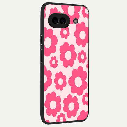  Blush Flower Pop back cover For Google Pixel 9A slim fit glass case with vibrant aesthetic design
