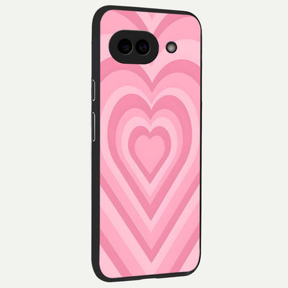  Blush Heart Waves back cover For Google Pixel 9A slim fit glass case with vibrant aesthetic design