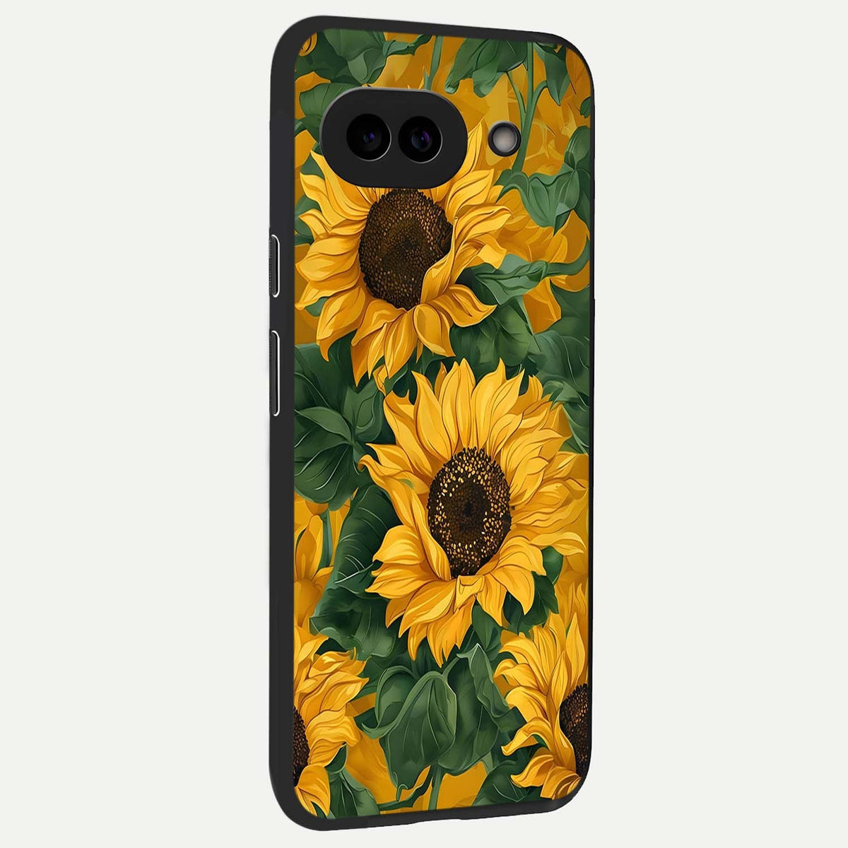  Bright Sunflower Bloom back cover For Google Pixel 9A slim fit glass case with vibrant aesthetic design