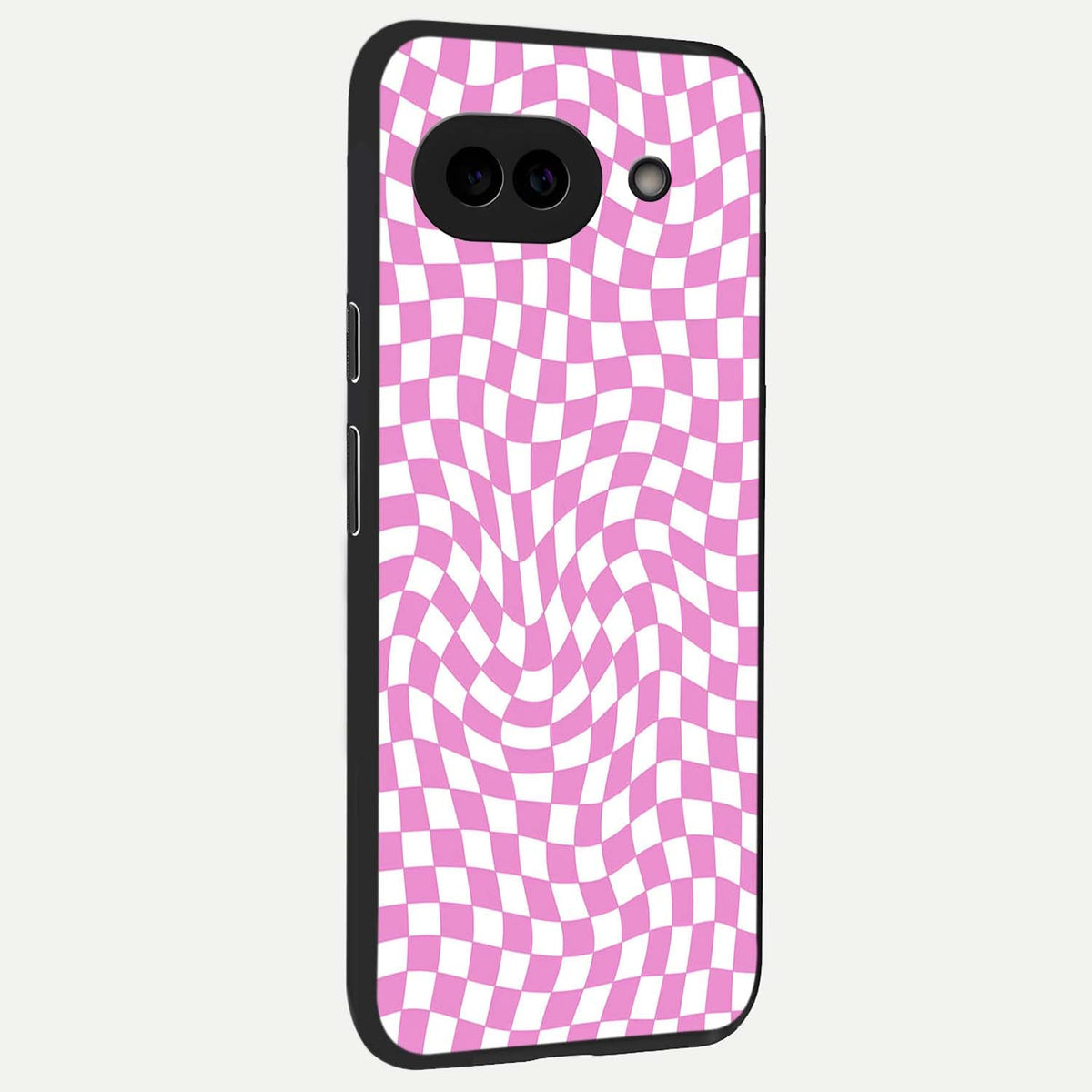  Bubblegum Check Wave back cover For Google Pixel 9A slim fit glass case with vibrant aesthetic design