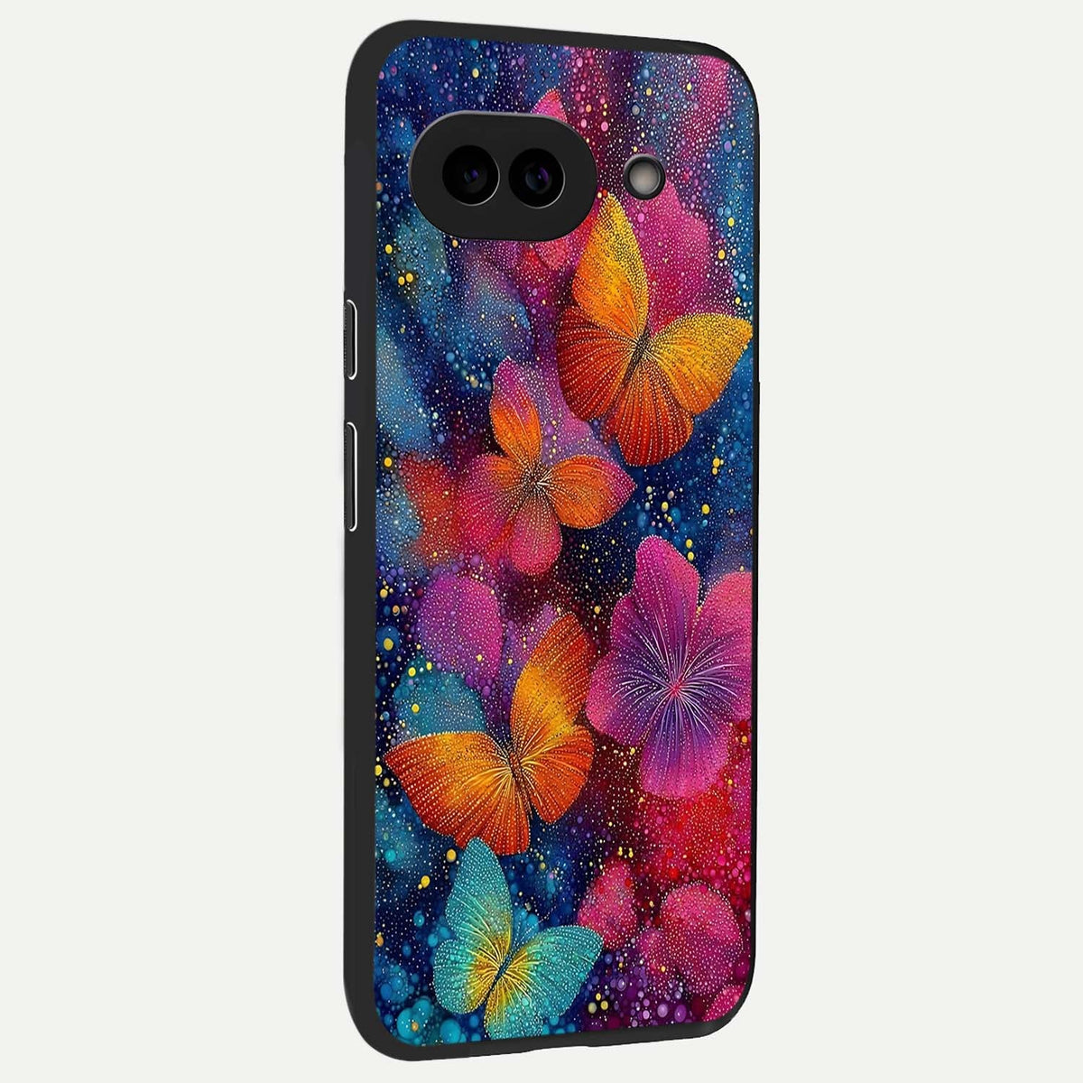  Butterfly Dream Mist back cover For Google Pixel 9A slim fit glass case with vibrant aesthetic design