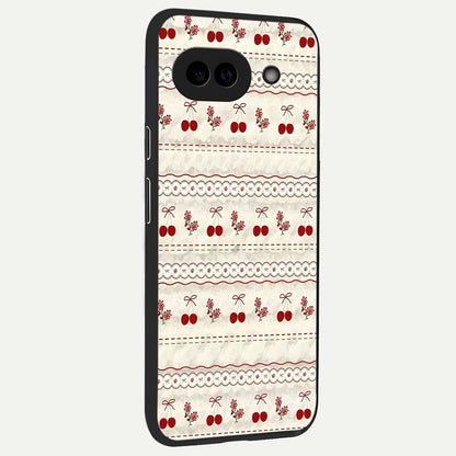 Cherry Bloom Charm back cover For Google Pixel 9A slim fit glass case with vibrant aesthetic design