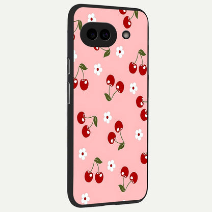  Cherry Love Mood back cover For Google Pixel 9A slim fit glass case with vibrant aesthetic design