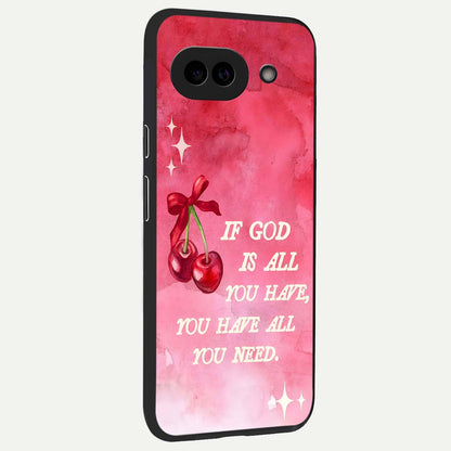  Cherry Quote back cover For Google Pixel 9A slim fit glass case with vibrant aesthetic design