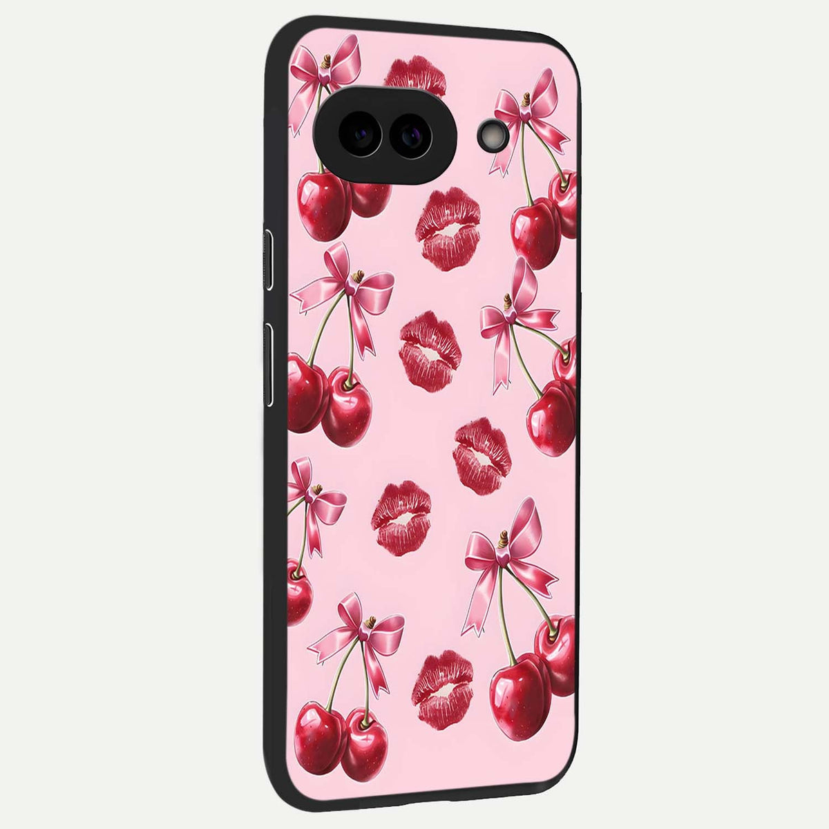  Cherry With Lips back cover For Google Pixel 9A slim fit glass case with vibrant aesthetic design