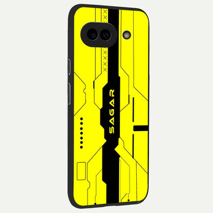  Circuit CYBERPUNK Custom Name back cover For Google Pixel 9A slim fit glass case with vibrant aesthetic design